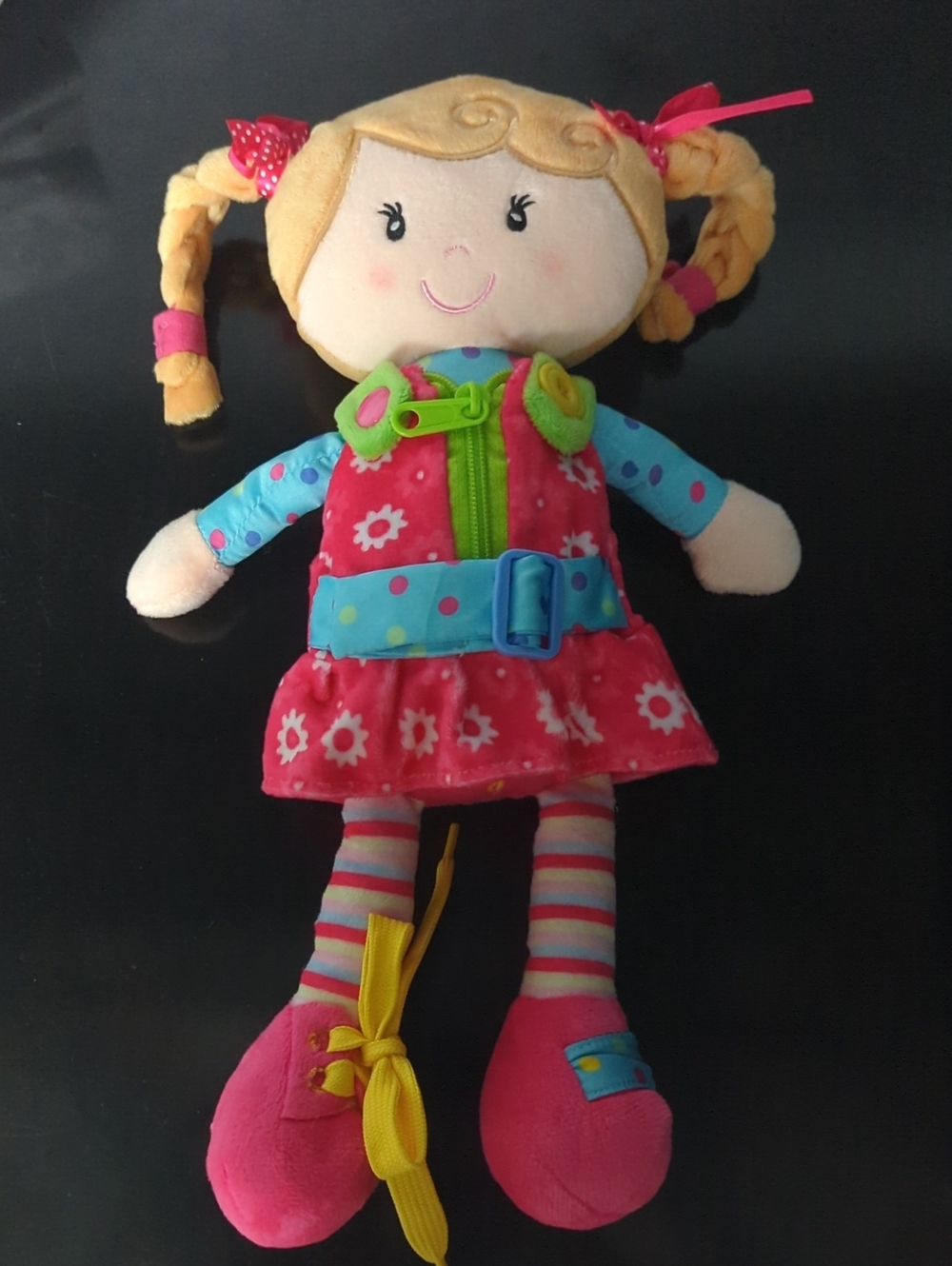 Snuggle Stuffs Sugar Snap Learn To Dress Plush Doll